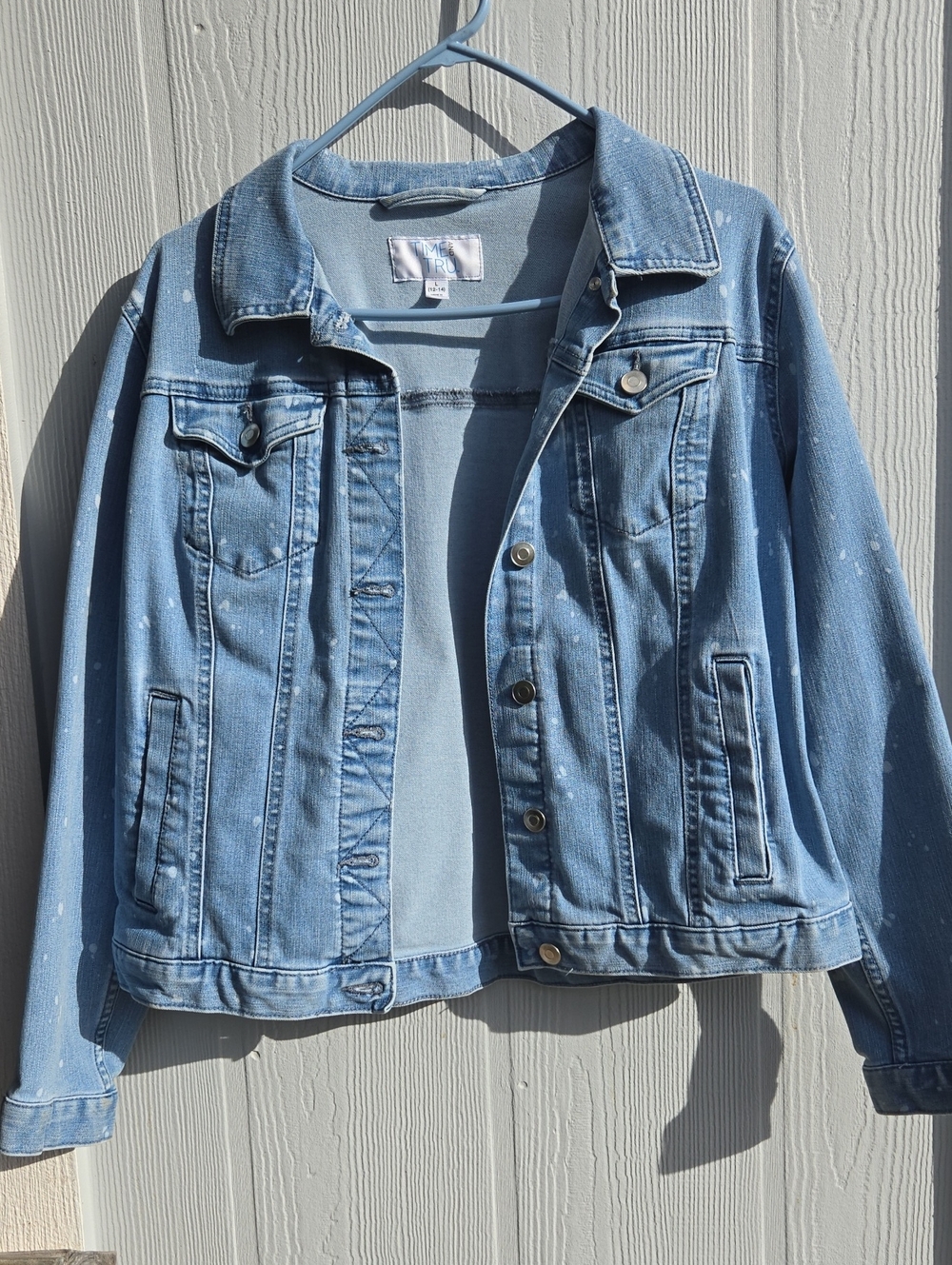 TIME AND TRU | Light Blue Speckled Denim Jacket